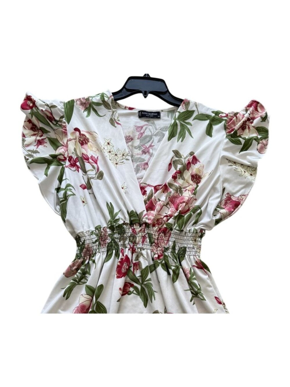 Anna Morgan Floral Smocked Waist Flutter Sleeve Dress 3X Cottagecore Spring - Picture 2 of 6